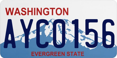 WA license plate AYC0156