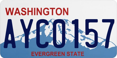 WA license plate AYC0157
