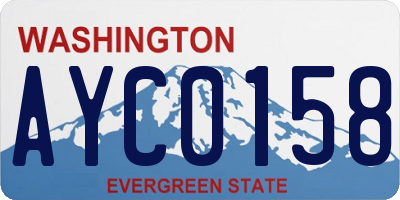 WA license plate AYC0158