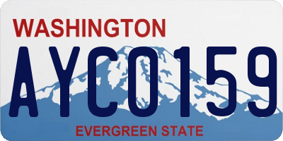 WA license plate AYC0159