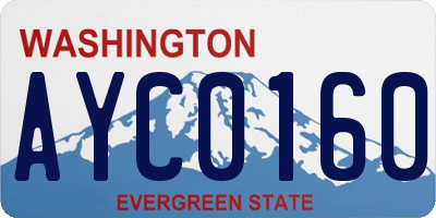 WA license plate AYC0160