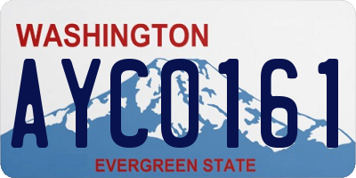 WA license plate AYC0161