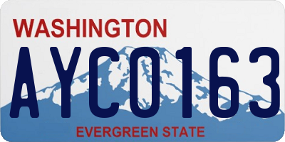 WA license plate AYC0163
