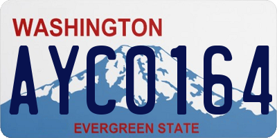 WA license plate AYC0164