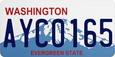 WA license plate AYC0165