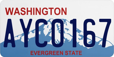 WA license plate AYC0167