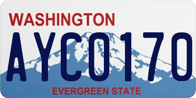 WA license plate AYC0170
