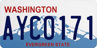 WA license plate AYC0171