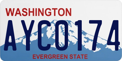 WA license plate AYC0174