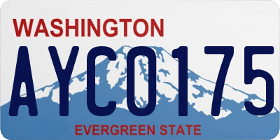 WA license plate AYC0175