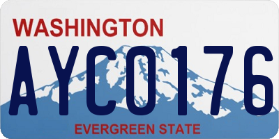 WA license plate AYC0176