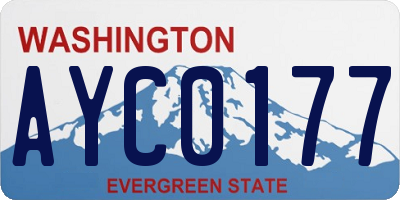 WA license plate AYC0177