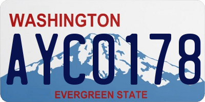 WA license plate AYC0178