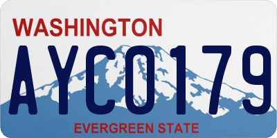 WA license plate AYC0179