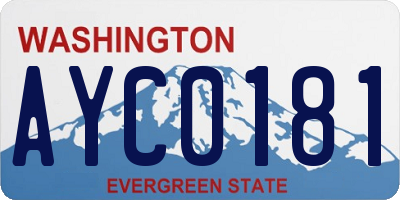 WA license plate AYC0181