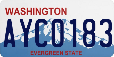 WA license plate AYC0183