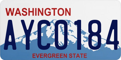 WA license plate AYC0184