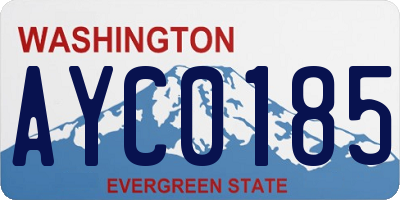 WA license plate AYC0185
