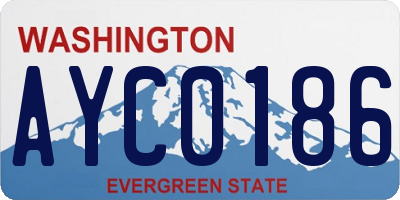 WA license plate AYC0186