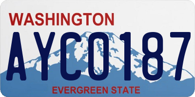 WA license plate AYC0187