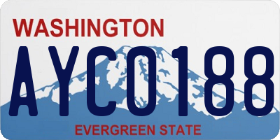 WA license plate AYC0188