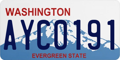 WA license plate AYC0191