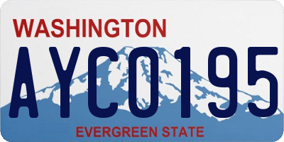 WA license plate AYC0195