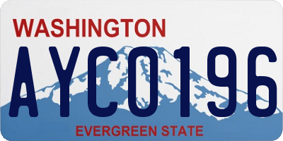 WA license plate AYC0196