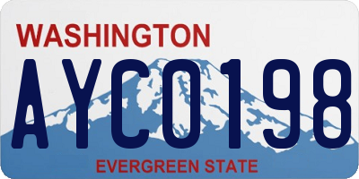WA license plate AYC0198
