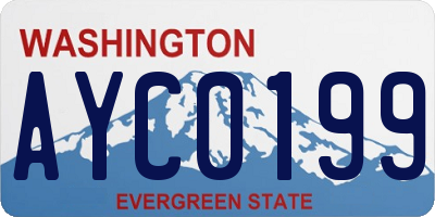 WA license plate AYC0199