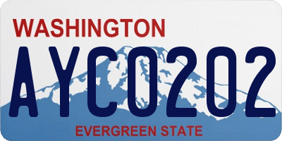 WA license plate AYC0202