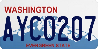 WA license plate AYC0207