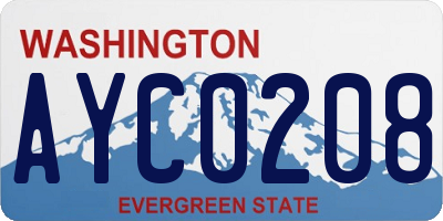WA license plate AYC0208