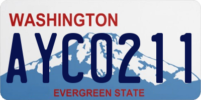 WA license plate AYC0211