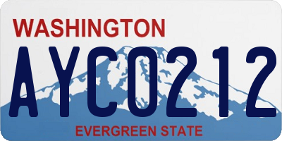 WA license plate AYC0212