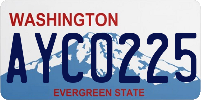 WA license plate AYC0225