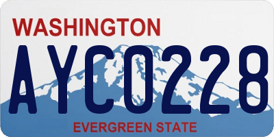WA license plate AYC0228