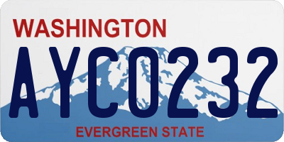 WA license plate AYC0232
