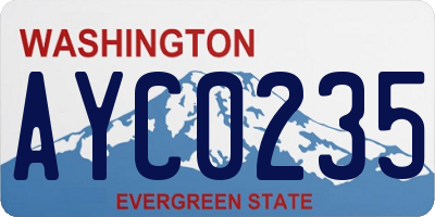WA license plate AYC0235