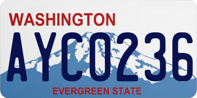 WA license plate AYC0236
