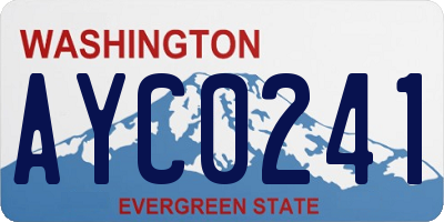 WA license plate AYC0241
