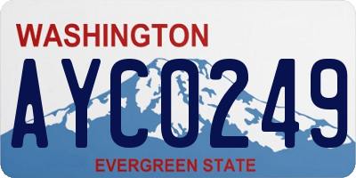 WA license plate AYC0249