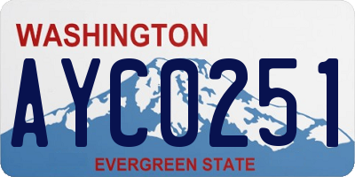 WA license plate AYC0251