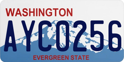 WA license plate AYC0256