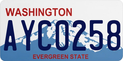 WA license plate AYC0258