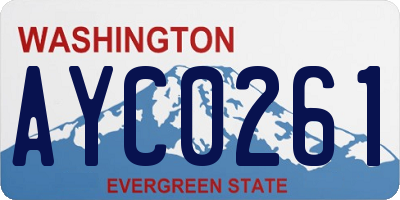 WA license plate AYC0261