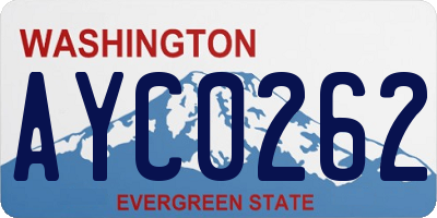 WA license plate AYC0262