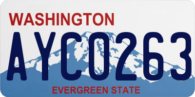 WA license plate AYC0263