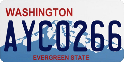 WA license plate AYC0266