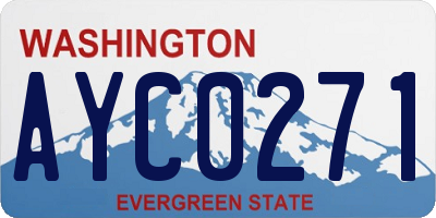 WA license plate AYC0271